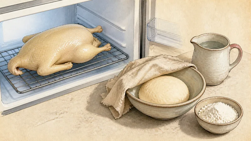 Home-style Peking duck with Mandarin pancakes, step 3: Dry again and make the dough.