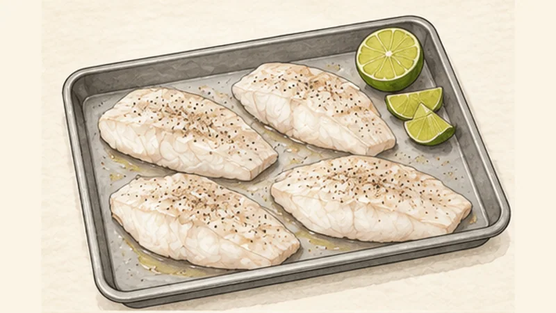 Pescado a la Veracruzana, step 1: Season the fish.