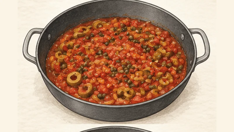 Pescado a la Veracruzana, step 4: Build the Veracruz sauce.