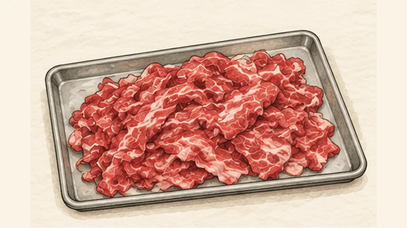 Philly Cheesesteak, step 1: Slice the beef paper-thin.