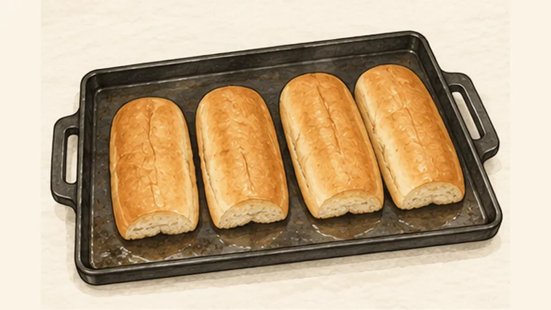 Philly Cheesesteak, step 3: Warm the rolls.