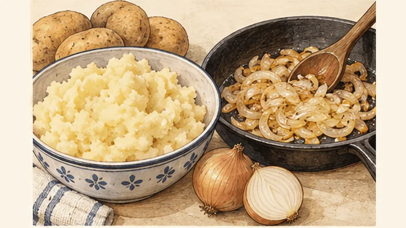 Polish Pierogi Ruskie, step 1: Cook the potatoes.