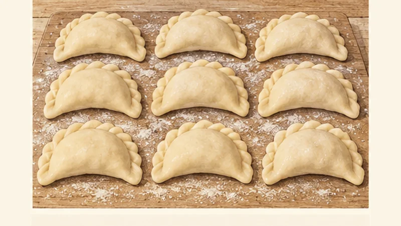 Polish Pierogi Ruskie, step 5: Fill and seal.