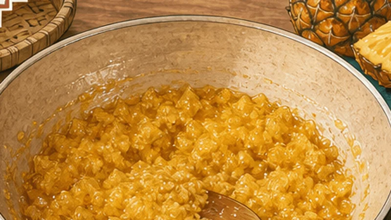 Taiwanese Pineapple Cakes, step 1: Cook out the pineapple water.