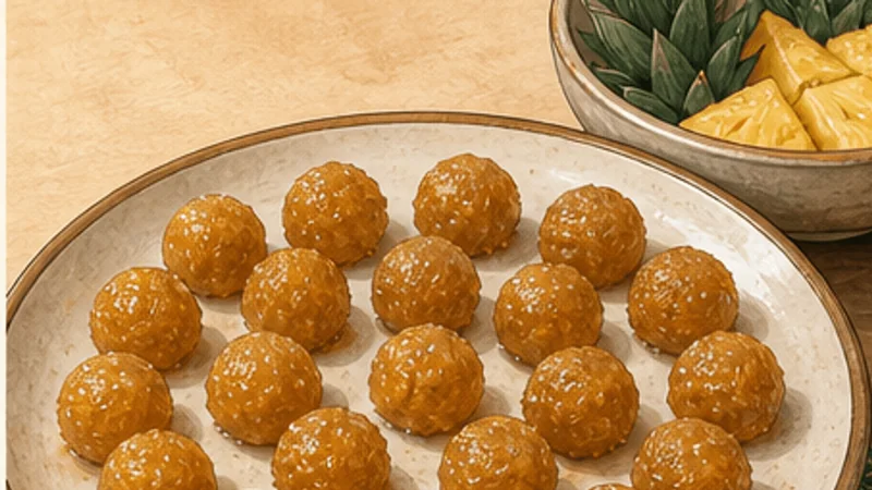 Taiwanese Pineapple Cakes, step 3: Chill and portion the filling.
