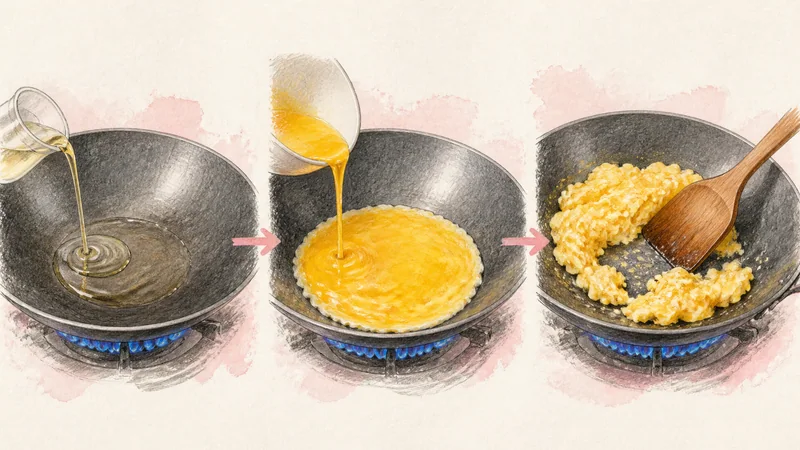 Thai Pineapple Fried Rice, step 4: Set the eggs.