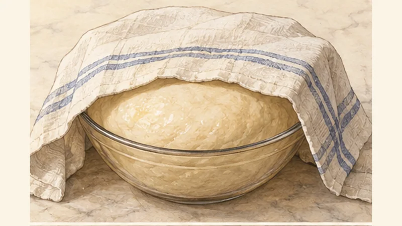Niçoise Pissaladière with Anchovies and Olives, step 2: Rise the dough.