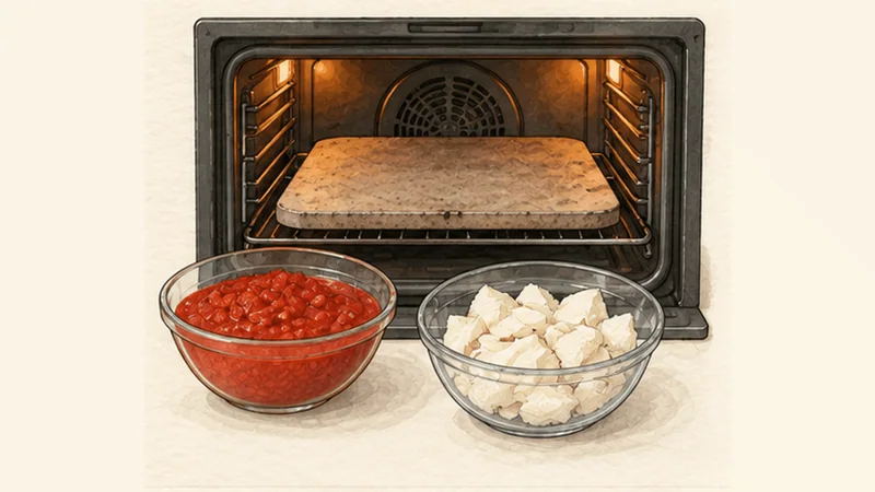 Pizza Margherita, step 3: Heat the oven and prepare topping.