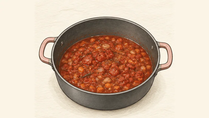 Pollo alla Cacciatora, step 3: Deglaze and add tomato.