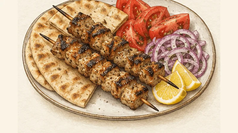 Pork Souvlaki, step 7: Serve with warm pita.