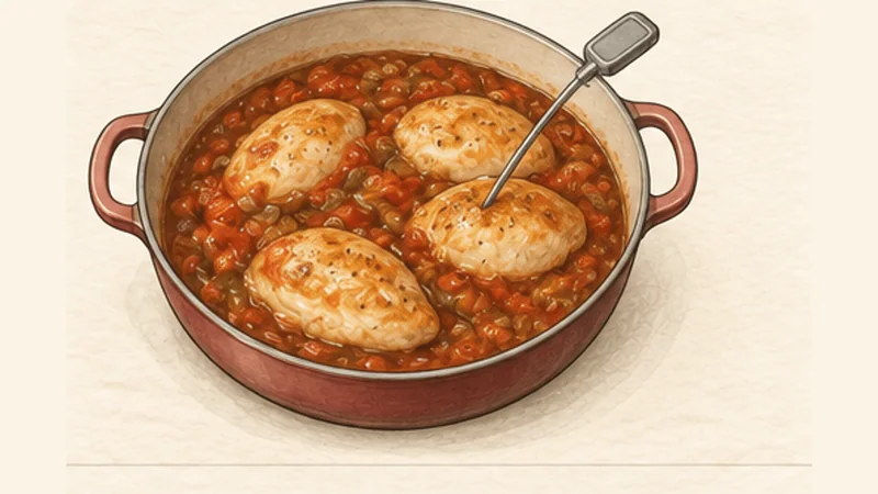 Poulet Basquaise, step 5: Finish cooking the chicken.