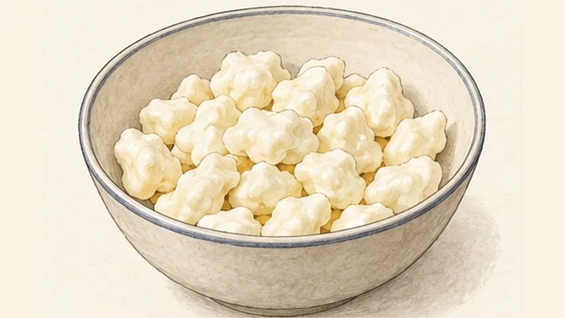 Québec Poutine, step 6: Warm the curds.