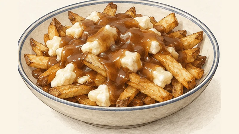 Québec Poutine, step 7: Assemble while everything is hot.
