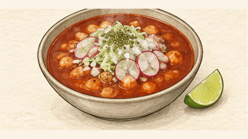 Pozole Rojo, step 11: Ladle and garnish at the table.