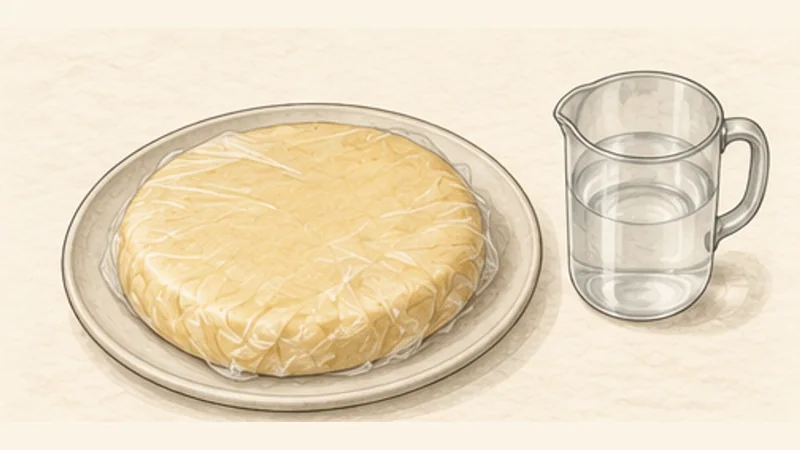 Quiche Lorraine, step 2: Hydrate and chill.