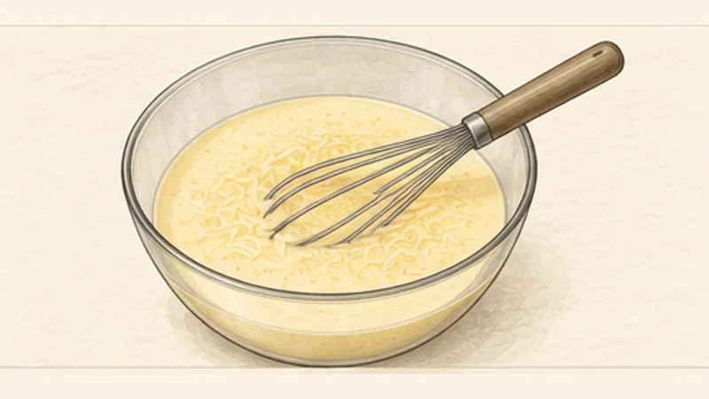 Quiche Lorraine, step 6: Mix the egg custard.