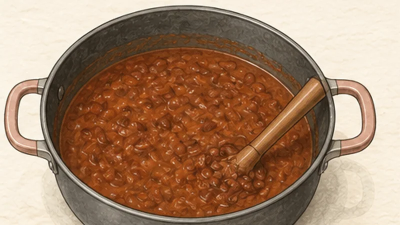 Rajma Masala, step 5: Simmer beans in the gravy.