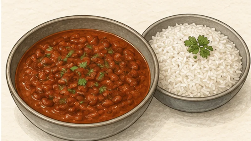 Rajma Masala, step 7: Rest and serve with rice.