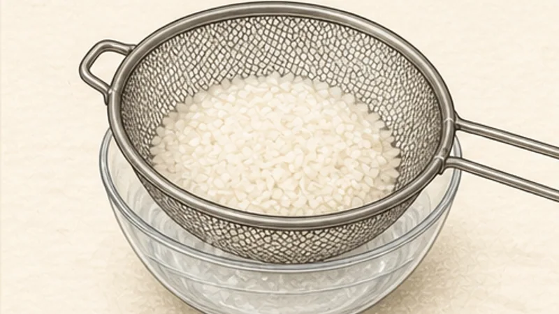 Rice Kheer, step 1: Rinse and soak the rice.