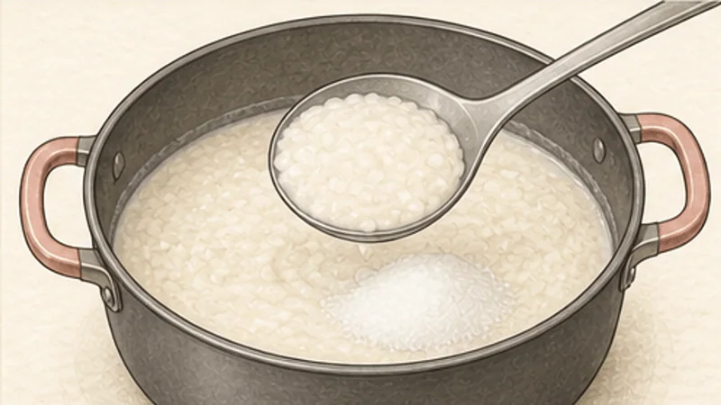 Rice Kheer, step 4: Add sugar after the rice softens.