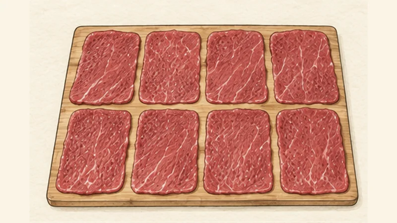 Rinderrouladen, step 1: Prepare the beef sheets.