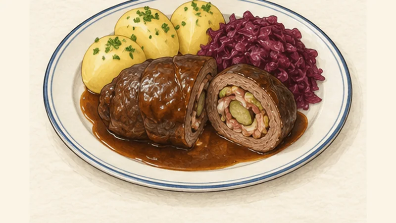Rinderrouladen, step 8: Serve whole or halved.