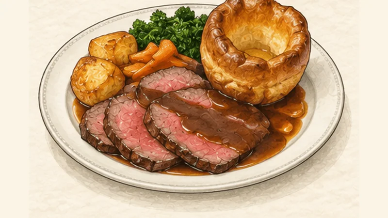 Roast Beef with Yorkshire Pudding, step 8: Carve and serve.