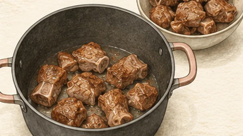 Kashmiri Lamb Rogan Josh, step 2: Brown the lamb in batches.
