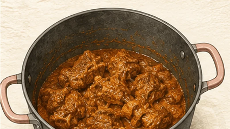 Kashmiri Lamb Rogan Josh, step 4: Cook the yogurt onto the lamb.