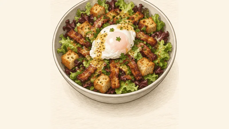 Salade Lyonnaise, step 6: Dress just before serving.