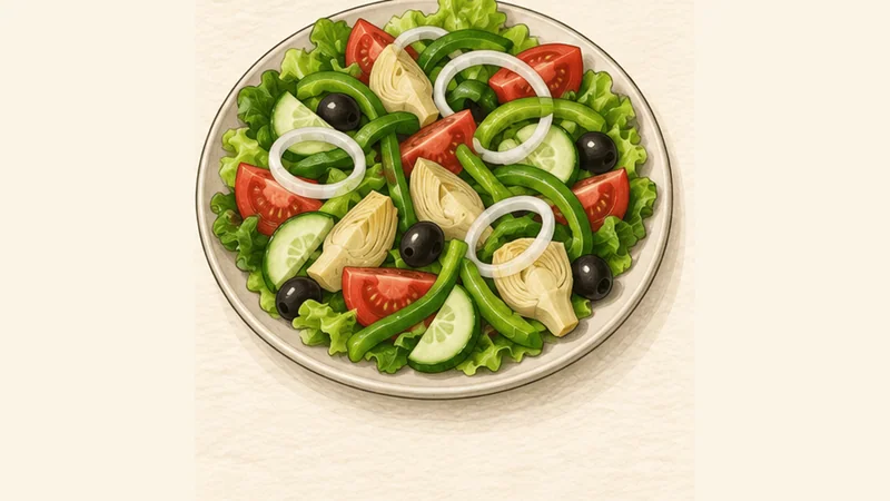 Salade Niçoise, step 5: Arrange the salad base.