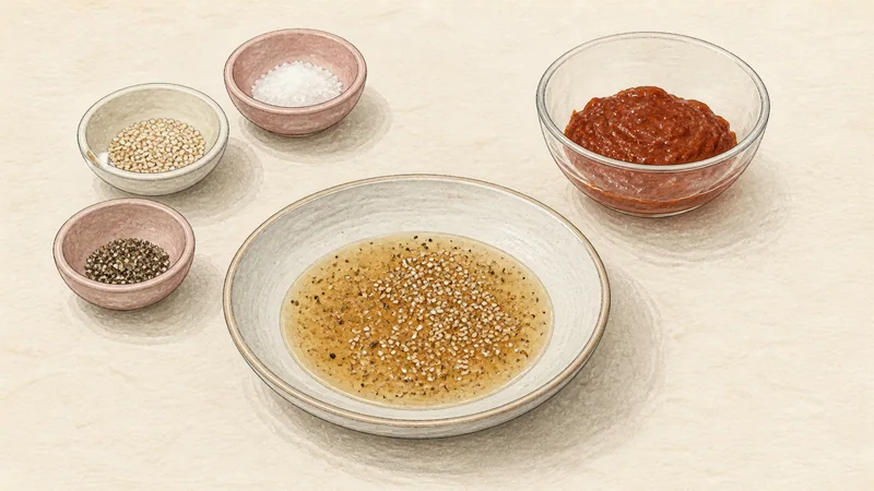 Grilled pork belly wraps, step 2: Make the dipping oil.