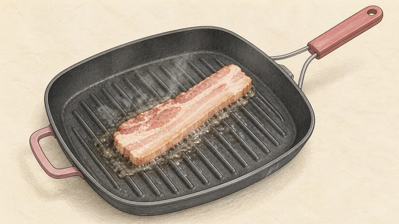 Grilled pork belly wraps, step 4: Heat the grill pan.