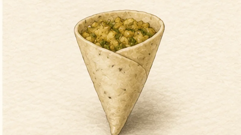 Punjabi Potato Samosa, step 7: Fill and seal.