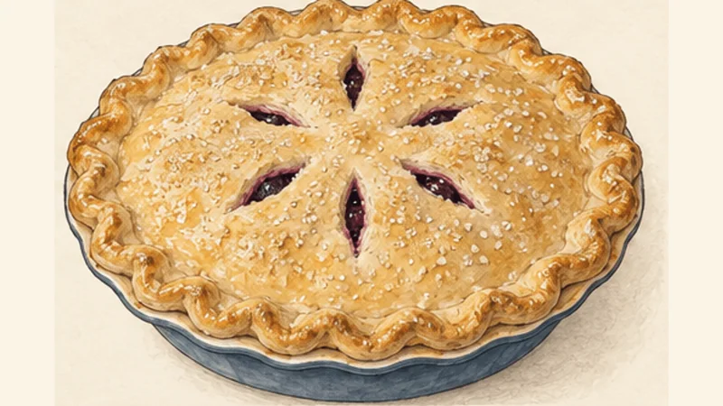 Saskatoon Berry Pie, step 5: Add the top crust.