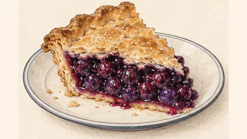 Saskatoon Berry Pie, step 7: Cool before slicing.