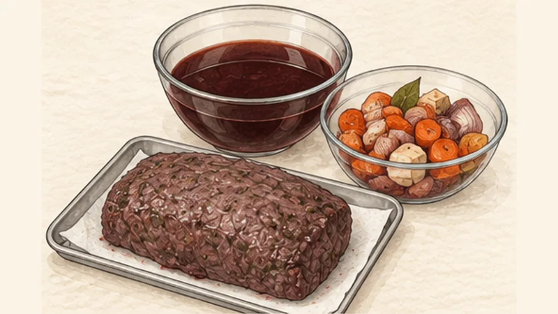 Sauerbraten, step 2: Drain and dry the roast.