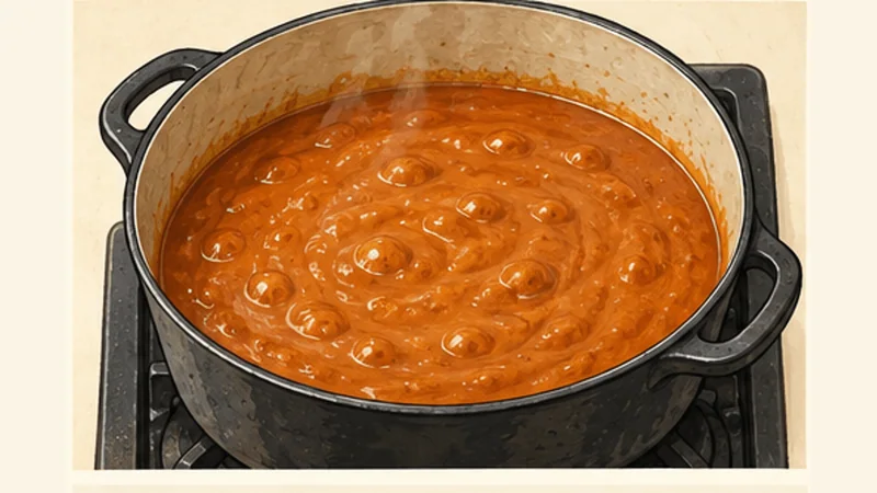 Ethiopian Shiro Wat Chickpea Stew, step 4: Simmer until glossy.