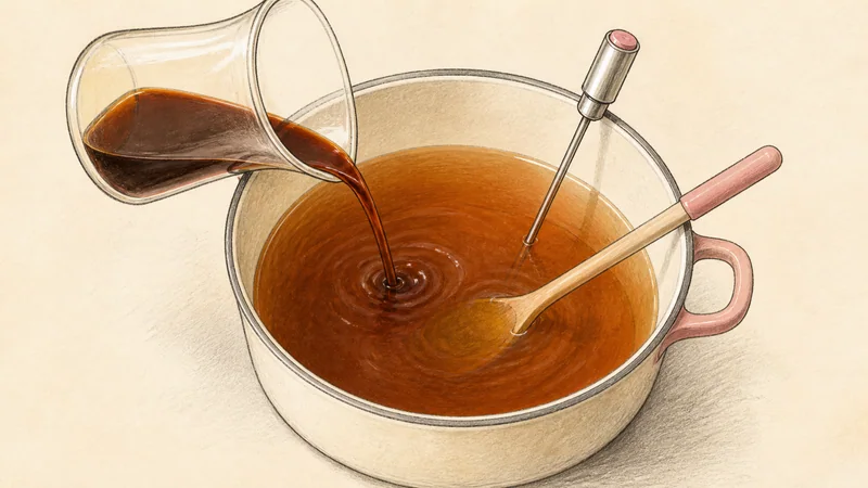 Home-style shoyu ramen with chashu, step 6: Heat the chicken stock.