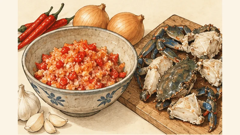 Singapore Chilli Crab, step 1: Prepare the chilli paste.