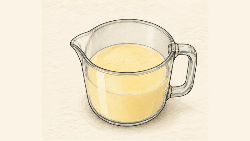 Skillet Cornbread, step 3: Mix the wet ingredients.