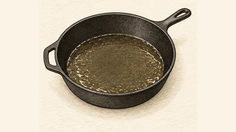 Skillet Cornbread, step 4: Oil the hot skillet.