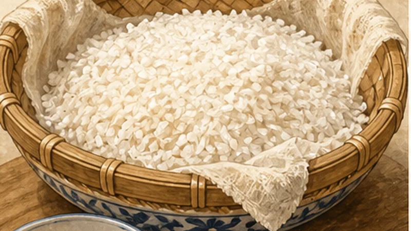 Small Sausage in Big Sausage, step 1: Soak and season the rice.