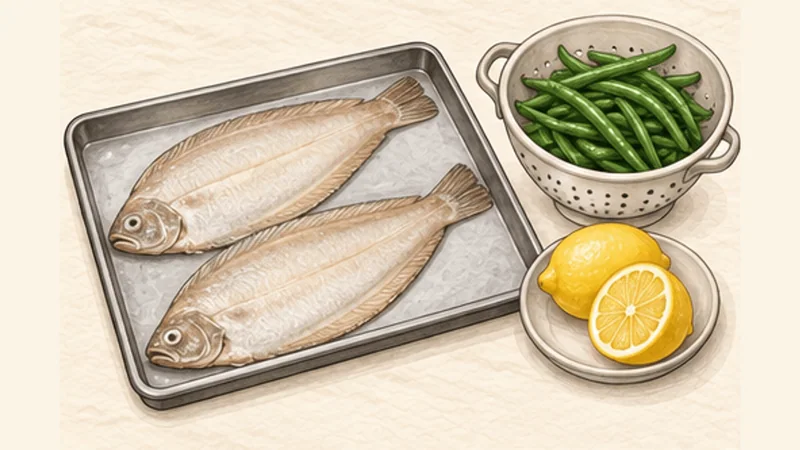 Sole Meunière, step 1: Dry the prepared fish.