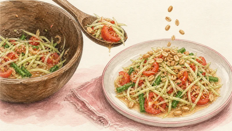 Som Tam Thai, step 5: Taste once and serve.