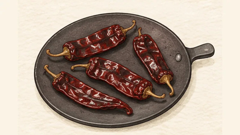 Sopa de Tortilla, step 1: Toast the guajillos.