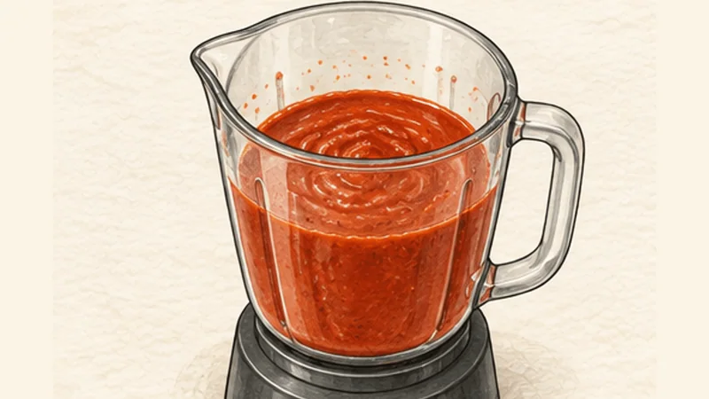 Sopa de Tortilla, step 3: Blend the soup base.