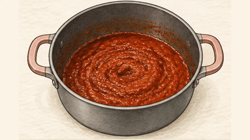 Sopa de Tortilla, step 4: Fry the puree.