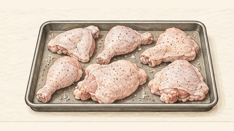 Southern Fried Chicken, step 1: Season the chicken.