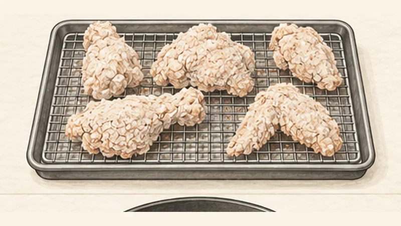 Southern Fried Chicken, step 6: Rest the coating.